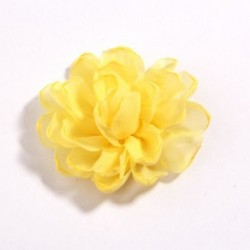 Szín: sárga - 5db 7cm 2,7&quot  égetett szélű sifon szövet virágok butik esküvői dekorációhoz szatén virág