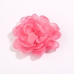 Szín: mély rózsaszín - 5db 7cm 2,7&quot  égetett szélű sifon szövet virágok butik esküvői dekorációhoz szatén