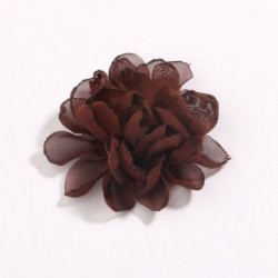 Szín: kávé - 5db 7cm 2,7&quot  égetett szélű sifon szövet virágok butik esküvői dekorációhoz szatén virág