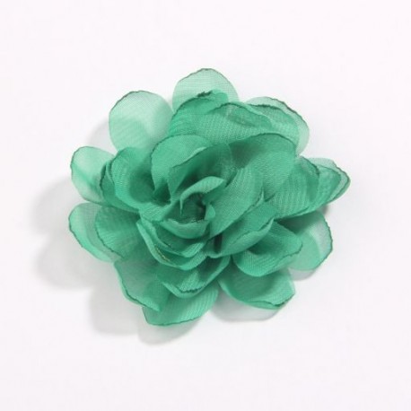 Szín: zöld - 5db 7cm 2,7&quot  égetett szélű sifon szövet virágok butik esküvői dekorációhoz szatén virág