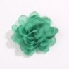 Szín: zöld - 5db 7cm 2,7&quot  égetett szélű sifon szövet virágok butik esküvői dekorációhoz szatén virág