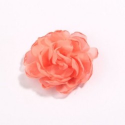 Szín: korall - 5db 7cm 2,7&quot  égetett szélű sifon szövet virágok butik esküvői dekorációhoz szatén virág