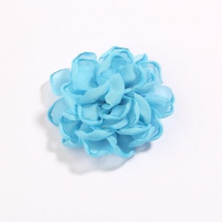 Szín: kék - 5db 7cm 2,7&quot  égetett szélű sifon szövet virágok butik esküvői dekorációhoz szatén virág