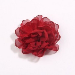 Szín: borvörös - 5db 7cm 2,7&quot  égetett szélű sifon szövet virágok butik esküvői dekorációhoz szatén virág