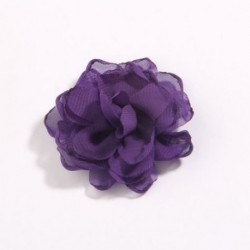 Szín: lila - 5db 7cm 2,7&quot  égetett szélű sifon szövet virágok butik esküvői dekorációhoz szatén virág