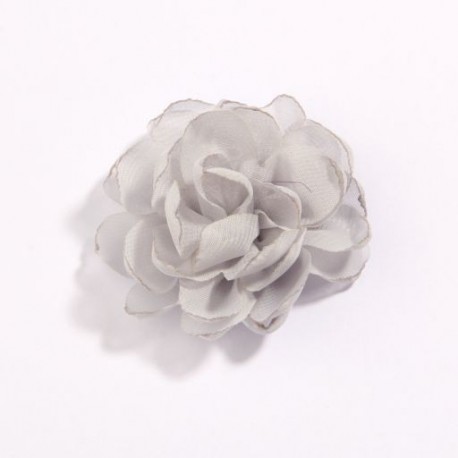 Szín: Szürke - 5db 7cm 2,7&quot  égetett szélű sifon szövet virágok butik esküvői dekorációhoz szatén virág
