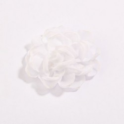 Fehér szín - 5db 7cm 2,7&quot  égetett szélű sifon szövet virágok butik esküvői dekorációhoz szatén virág