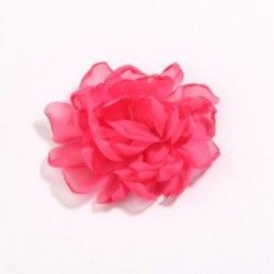 Szín: fukszia - 5db 7cm 2,7&quot  égetett szélű sifon szövet virágok butik esküvői dekorációhoz szatén virág