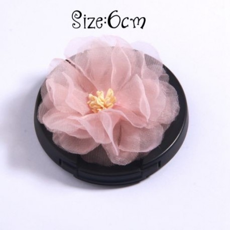 Szín: 4 - 5db Pink Series Rózsa Szövet Fej Virágok Kislányoknak Fejpántok Dekoráció Burn Chiffon Virág Hajcsatokhoz