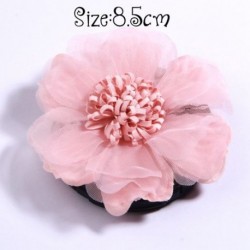 Szín: 7 - 5db Pink sorozat Rózsa szövet fejvirágok kislányoknak fejpántok Dekoráció égetett sifon virág hajcsatokhoz