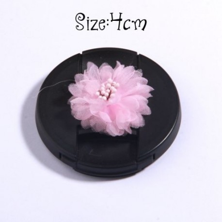 Szín: 15 - 5db Pink Series Rózsa Szövet Fej Virágok Kislányoknak Fejpántok Dekoráció Burn Chiffon Virág Hajcsatokhoz