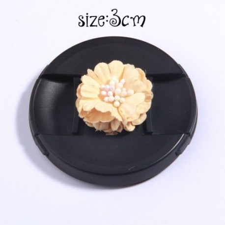 Szín: 6 - 5 db Ivory Cream Series Camellia Rose Chiffon Kézműves szövet virágok fejpántokhoz Haj Virág Kiegészítők