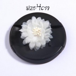 Szín: 8 - 5 db Ivory Cream Series Camellia Rose Chiffon Kézműves szövet virágok fejpántokhoz Haj Virág Kiegészítők