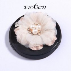 Szín: 10 - 5 db Ivory Cream Series Camellia Rose Chiffon Kézműves szövet virágok fejpántokhoz Haj Virág Kiegészítők