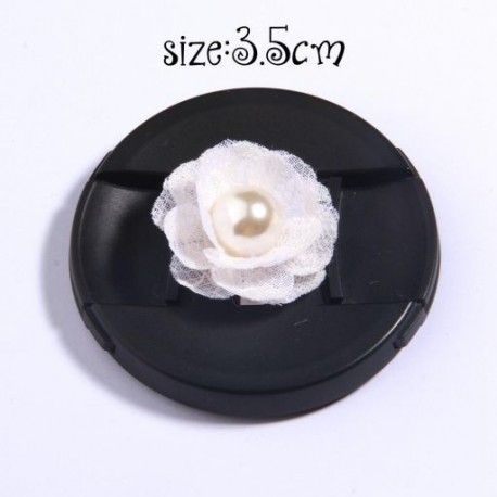 Szín: 12 - 5 db Ivory Cream Series Camellia Rose Chiffon Kézműves szövet virágok fejpántokhoz Haj Virág Kiegészítők