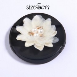 Szín: 13 - 5 db Ivory Cream Series Camellia Rose Chiffon Kézműves szövet virágok fejpántokhoz Haj Virág Kiegészítők