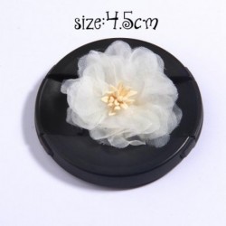 Szín: 17 - 5 db Ivory Cream Series Camellia Rose Chiffon Kézműves szövet virágok fejpántokhoz Haj Virág Kiegészítők