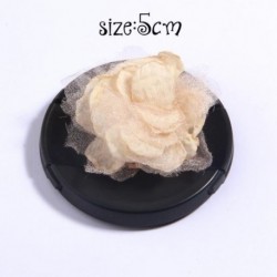 Szín: 18 - 5 db Ivory Cream Series Camellia Rose Chiffon Kézműves szövet virágok fejpántokhoz Haj Virág Kiegészítők