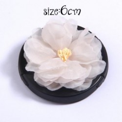 Szín: 19 - 5 db Ivory Cream Series Camellia Rose Chiffon Kézműves szövet virágok fejpántokhoz Haj Virág Kiegészítők