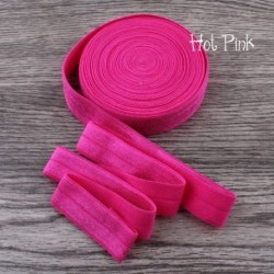 Szín: Hot Pink - 10 yard 5/8&*39 &*39 , 15 mm-es, ráhajtható rugalmas, rugalmas, összehajtható FOE elasztikus szalag