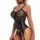 Szín: fekete L - ACELANDY szexi fűző fehérnemű Bustier női pántos body, csipke Push Up melltartó formáló Gather