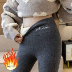 Mérete: M GREY - Téli vastag báránygyapjú leggings női meleg polár bélésű termikus bokahosszú nadrág szürke színű