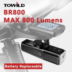 Szín: BR800 - TOWILD BR800 Bike Light TypeC 18650 2000mAh akkumulátor, cserélhető LED MTB első lámpa fényszóró