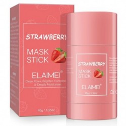 Szín: eper - Zöld tea szilárd maszk Mélytisztító iszap maszk Stick Oil Control Pattanás elleni padlizsán maszkok