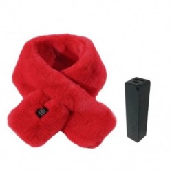 Szín: 3000 mAh piros - Téli fűtött sál nyakmelegítő USB Smart elektromos fűtésű sál utánzat nyúl szőrme