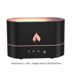 Fekete szín - Új Flame légpárásító illóolaj diffúzor Aroma ultrahangos ködkészítő otthoni szoba aromaterápia