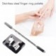 Szín: 01 - 2 db Nail Art paletta rozsdamentes acél smink kozmetikai keverő paletta gyűrű DIY Art Design festék rajz