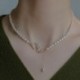 Fém színe: B - Luxus Designer Elegáns Gyöngygyöngy Nyaklánc Női Divat Strasszos Kagyló Szívfüggő Nyaklánc Choker