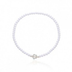 Fém színe: F - Luxus Designer Elegáns Gyöngygyöngy Nyaklánc Női Divat Strasszos Kagyló Szívfüggő Nyaklánc Choker