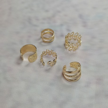 Fém szín: 39 arany - Divatlevelek fülmandzsetta fekete, nem áttörő fülkapcsok hamis porcos fülbevalók csíptetős