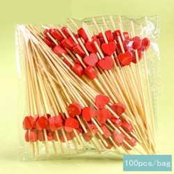 Szín: Fruit Picks-03 - 100 db 12 cm eldobható bambusz gyümölcs csákány koktél dekoráció fogpiszkáló saláta szendvics