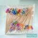 Szín: Fruit Picks-04 - 100 db 12 cm eldobható bambusz gyümölcs csákány koktél dekoráció fogpiszkáló saláta szendvics