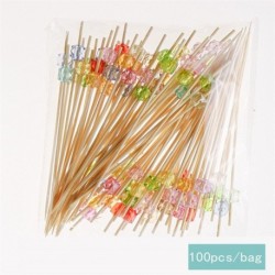 Szín: Fruit Picks-10 - 100 db 12 cm eldobható bambusz gyümölcs csákány koktél dekoráció fogpiszkáló saláta szendvics