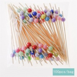 Szín: Fruit Picks-12 - 100 db 12 cm eldobható bambusz gyümölcs csákány koktél dekoráció fogpiszkáló saláta szendvics