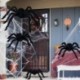 Szín: Pók - 1 db 75 cm-es szuper nagy plüss pók drótból és plüssfekete és többszínű stílus Halloween udvari kert