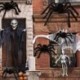 Szín: Pók - 1 db 75 cm-es szuper nagy plüss pók drótból és plüssfekete és többszínű stílus Halloween udvari kert