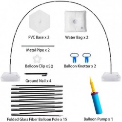 Szín: Fiber Semicircle 3M - Balloon Arch Kit állítható léggömbíves állvány vízzel feltölthető talppal esküvői