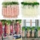 Szín: rózsaszín keverék - 24 DB Mesterséges Wisteria Virágok Esküvői Csokor Függő Füzér Hamis Wisteria szőlő kerti