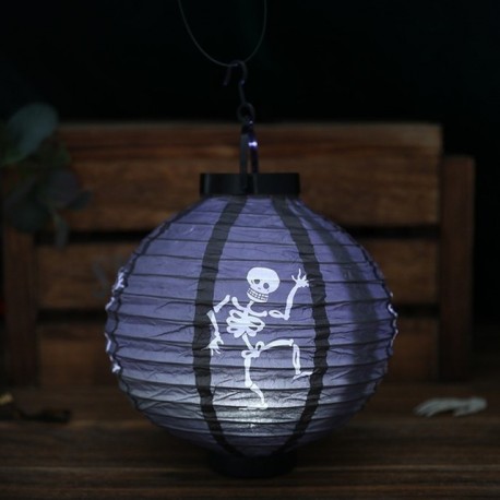 Szín: D - Halloween dekoráció LED-es fényű sütőtök pók függő lámpás ajándék hordozható papír lámpa akasztós