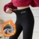 Szín: vastag fekete - Magas derekú, meleg leggings Add Pamut Ősz Tél Vékony Kötés Alkalmi leggings Női Szilárd nagy