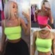 Szín: zöld A - Női neonzöld páncél felsők Ujjatlan pamut melltartó, párnázott bandeau melltartó mellény Crop felső