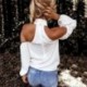Szín: stílus 5 - Váll nélkül fehér blúz póló Női Bodycon blúz Elegáns nyári szexi ing 2022 Női Blusas felsők