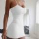 Piros szín - Divatos sztreccs mini ruha, női szexi pántos, karcsúsított Bodycon party Vestidos spagetti pántos ruha nyári