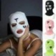 Fehér szín - Símaszk 3 lyukú, kötött teljes arcfedő Balaclava maszk Halloween Party Kerékpáros maszk Beanies Kalap