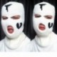 Fehér szín - Símaszk 3 lyukú, kötött teljes arcfedő Balaclava maszk Halloween Party Kerékpáros maszk Beanies Kalap