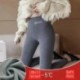 Mérete: XL - Téli vastag báránygyapjú leggings női meleg polár bélésű termikus bokahosszú nadrág szürke színű